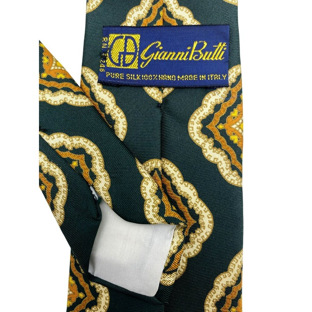 Gianni Butti Black MCM 50s Retro Italy Handmade Silk Tie Neck Luxury Vintage - Picture 3 of 5